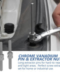 55 Piece Screw Extractor Set For Stripped Screws And Broken Bolts With multi spline and spiral extractors used with a wrench