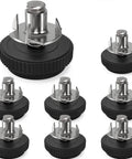 8 Pack 5/16-18 Stainless Steel Adjustable Threaded Furniture Leg Leveling Feet With Screw-In Glide Levelers And T Nut Kit