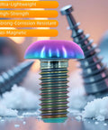 Dope Anodized M5x12 Titanium Bolts 10 Pack Ultra Lightweight Rustproof Motorcycle Bike Car Upgrade Hardware High Strength Fasteners For Custom Rides And Street Mods, close-up of a colorful titanium bolt.