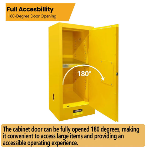Top Shelf 159 Gallon Flammable Liquid Safety Cabinet Yellow Beefy Double Layer Steel Build With 3 Point Locking System For Lab Chemicals Gasoline Cans And Hazardous Material Storage Organizers