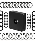 20 Sets Of Three Eighths Inch And One Half Inch Impact Retaining Ring Clips With O Rings Friction Rings Socket Retainer Kit And Anvil Installation Tool For Quick Swaps And Easy Maintenance On Electric And Pneumatic Impact Wrenches shown in black color