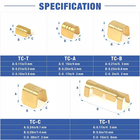 Specifications of Pro Grade 500 Pcs U Shape Copper Crimp Terminal Connectors Kit Non Insulated Wire Spade Butt Assortment