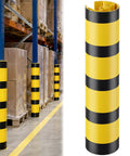 Heavy Duty Forklift Column Protectors Built Tough For Rough Warehouses, High Visibility PVC Rack Guards fitting 80 to 100 mm posts.