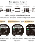 Image showing three voltage versions of Heavy Hitter DC Circuit Breaker Rated At 150 Amps Smoothly Powers Through 36 To 250 Volts Din Rail.