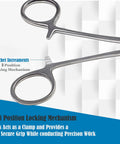 6.25-inch stainless steel straight hemostat forceps with locking mechanism