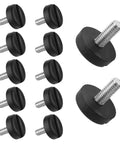 12 Pack Adjustable Furniture Leveling Feet For Tables Chairs Cabinets And Desks Heavy Duty Screw On Levelers M6 M8 Steel Black