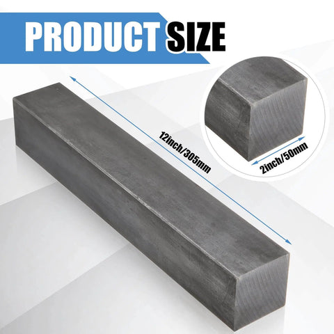 One Piece 2 Inch By 2 Inch By 12 Inch Square Steel Bar A36 Low Carbon Mild Steel Hot Rolled Keystock For DIY Projects Home Improvement And Industrial Use