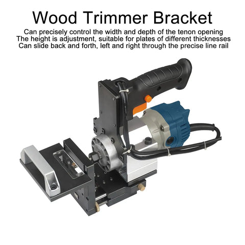 Solid Build Height Adjustable Woodworking Slotting Bracket with smooth aluminum rail for precise cutting and sliding adjustment.