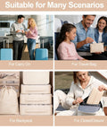 8 Piece Travel Packing Cubes Set With Shoe Bag And Hanging Toiletry Organizer in various travel scenarios