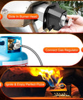 Steps showing Propane Gas Burner Conversion Kit for Karu 16 and Karu 2 Pro Pizza Ovens 28Mbar 3Ft Hose installation.