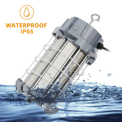 Super Bright 250W LED Temporary Work Light With 37500 Lumens 5000K Cool White Stainless Steel Shield And Heavy Duty Hook Waterproof IP65