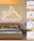 LED Neon Rope Lights 12V Warm White Dimmable 16 Feet Waterproof Silicone Neon Strip 3000K For Bedroom Indoor Vibe Decor Side Brightness For Brighter Glow Power Adapter Included above bed