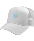 Crank Up Your Style With A Cool White Machinist Trucker Hat Perfect For CNC Guys Or Gear Heads with foam front and mesh back.