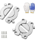 Say Bye To The Wiggle Heavy Duty Zinc Alloy Table Top Connectors With Secure Latch, silver finish, includes mounting screws.