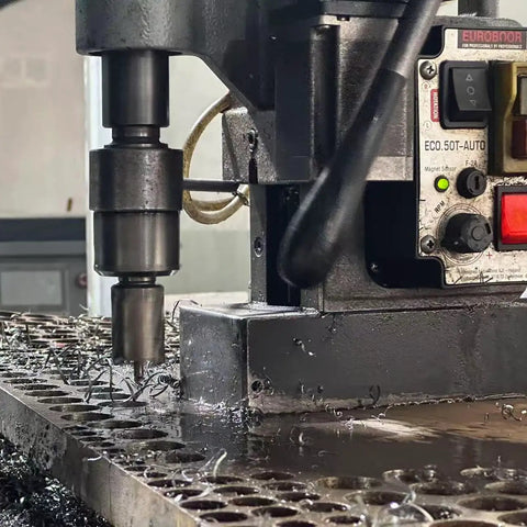 Heavy Duty M2 High Speed Steel Annular Cutter Step Drill Bit 3/4 Inch Cutting Diameter with Weldon Shank in action.
