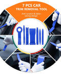 7 PCS CAR TRIM REMOVAL TOOL blue plastic set used on car door panels and dashboard trim