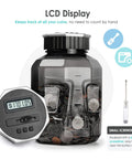 Extra Large Piggy Bank For All US Coins With LCD Digital Counter, 2.4L Capacity, Coin Counter Jar That Totals Your Savings
