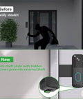 Anti Theft Doorbell Mount For Video Doorbell Gen 1 And Gen 2, No Drill Installation, Non Blocking Motion Sensor, Black Finish installed