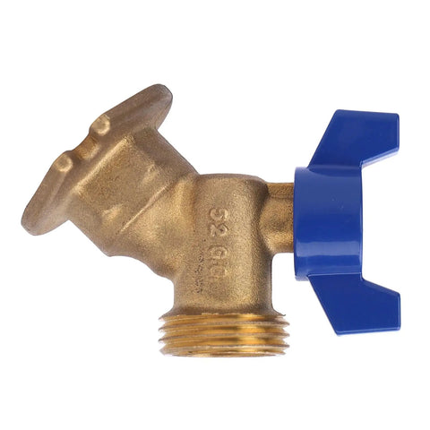 Heavy Duty Quarter Turn Ball Valve Brass G1/2 Female Thread To G3/4 Male Thread Plumbing Connector For House Water Lines with blue handle