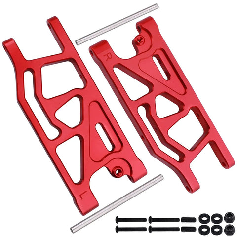 Aluminum Rear Lower Suspension Arms Set For ARRMA Mojave 6S BLX Desert Truck One Seventh Scale Upgrade Red Anodized CNC Machined