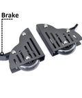 Sliding Library Ladder Floor Rollers With Brake 2 Pack Black Heavy Duty Steel Casters for Wood Ladders