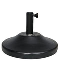 Fillable Weighted Round Umbrella Base For Patio Tables Heavy Duty Weatherproof Stand With 18 Inch Diameter And 11.5 Inch Tall Steel Stem