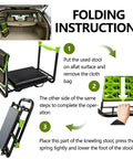 Folding instructions for Heavy Duty Garden Kneeler And Seat With Thick 1.8 Inch EVA Foam Pad Foldable Bench, 3-step process shown