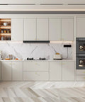 Modern kitchen with white cabinets featuring Gold Round Cabinet Knobs 25 Pack Aluminum Alloy Handles For Kitchen Cabinets Cupboards And Desks Durable Smooth Touch Easy Install Dope Hardware For Modern Homes.