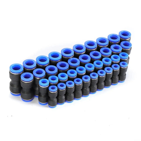 Top Notch Deskbloom Air Line Quick Connect Fittings Kit With Secure Push To Connect Straight Pneumatic Hose Connectors For Easy 6mm To 12Mm Tubing Repair And Setup No Sealing Parts Needed For Fast Auto Shop Jobs, 40pc assorted fittings