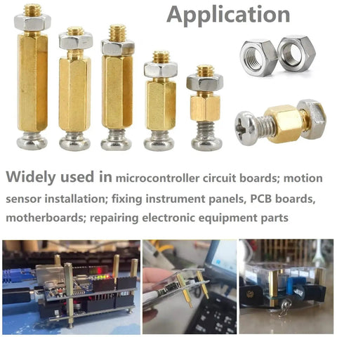 Heavy Duty M2.5 Brass Hex Standoffs And Stainless Steel Screws With Slick Storage Box Pro Grade Hardware Kit For PCB Motherboard Repair And Panel Mounts Corrosion Resistant High Temp Insulated Fastening Set Ready To Rock in various applications.