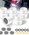 Ceramic TIG Welding Cup Kit, 5 Pack Size 12 With 3 32 Diffuser, shown with mesh diffusers and O-rings