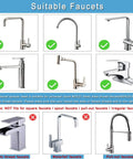 Suitable faucets for Faucet Extender Kitchen Sprayer Attachment 360 Degree Rotatable No Splash Water Saving Tap With Universal Adapter Set Durable PP And Stainless Steel Easy Install Sink Accessories Tools