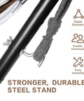 Close-up of Double Hammock With Stand For Outdoor And Indoor Use Portable Space Saving Heavy Duty Steel Frame