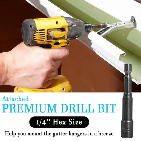 Installing 5 Inch Gutter Hangers With Pre Inserted Quick Screw Clips using 1/4 Inch Hex Drill Bit for K-Style Gutters