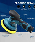 Cordless Car Buffer Polisher 6 Inch Portable Waxer Kit With ergonomic handle and 2X2000mAh batteries