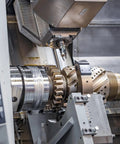 Industrial machine milling a metal part with cutting tool, depicting use of 2 Pieces Morse Taper Adapter MT2 MT1 90mm Reducing Sleeve High Carbon Steel Drill Chuck Sleeve with 0.02mm Accuracy