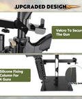 Heavy Duty Steel Tactical Gear Stand Holds Up To 100 Lbs Freestanding Display Rack detail with silicone fixing column and Velcro