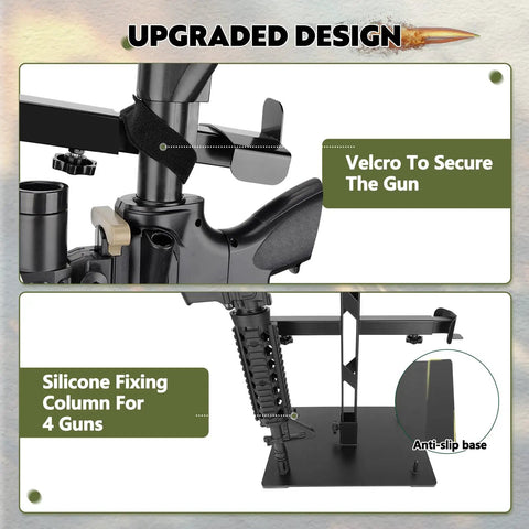 Heavy Duty Steel Tactical Gear Stand Holds Up To 100 Lbs Freestanding Display Rack detail with silicone fixing column and Velcro