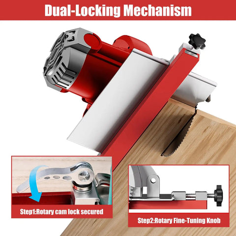 Pro Grade Circular Saw Guide Rail For 12 Inch Saw Base, dual-locking mechanism detail on aluminum alloy for woodworking