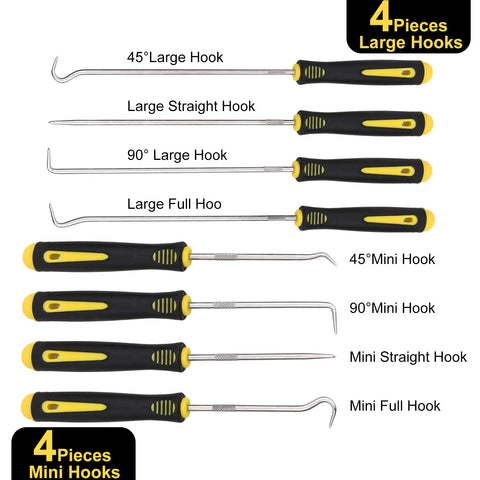 8 Piece Pick And Hook Tool Set For Auto Mechanics Built For Tough Jobs Precision Automotive Picks For Car Oil Seals Hose