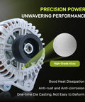 12V 130A Alternator With 7-Groove Pulley For Armada Frontier Pathfinder Titan Xterra QX56 Equator 2007-2019 SUV Fitment, Beefed-Up Electrical Upgrade For 2008-2019 Models 11256 23100 ZH00A ZH00B TG15C113 featuring high-grade alloy construction