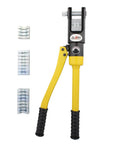 Hydraulic Crimp Tool 16 Ton With 11 Dies For Battery Cable Crimping Quick Change Die System with visible yellow handles