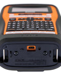 Heavy Duty Industrial Label Printer Hooks Up Smooth Via Bluetooth Features Dual Auto Cutters For Printing Crisp Laminated Tape Names Heat Shrink Cable Wraps Patch Panel Code Tabs No Cap Heavy Hitter close-up of keyboard and port.