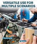 200-Piece Nylon Universal Cable Tie Kit For Cars And Home Use displayed in automotive and household scenarios