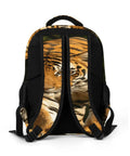 Back view of Wild Rock Tiger Printed Backpack for Men and Women, Large Capacity Daypack, showing straps and tiger design.