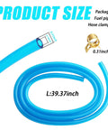 Heavy Duty Flexible Blue Motorcycle Fuel Line Hose 3.28 Feet With Kink Resistant Build And 4 Clamps For Smooth Fuel Flow Monitoring, 0.19 ID, 0.31 OD