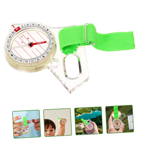 Thumb Type Directional Compass For Outdoor Navigation, Portable Hiking Tool, Durable Acrylic Pocket Compass For Camping