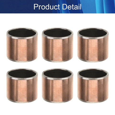 Top Shelf Oilless Bushings And Plain Bearings 10mm Bore 12mm OD 10mm Length Carbon Steel Base Bronze Coated Sleeve Bearings in a pack of 6