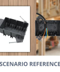 Hassle Free 3 Gang Pvc Nail On Electrical Box With Built In Living Hinges For Straight Line Wiring No Knockout Headaches 44 Cubic Inch Volume Two Hour Fire Rated EtL Certified New Work Outlet Gray Single Pack installed with wiring.