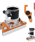 Pro Grade 2-In-1 Router Jig For Slotting And Positioning, Heavy Duty Aluminum Adjustable Bracket, close-up view